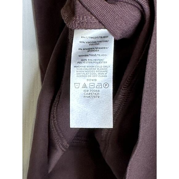 Ann Taylor Blouse Mixed Media Tunic Shirt Size Large LG Viscose Plum - Picture 7 of 10